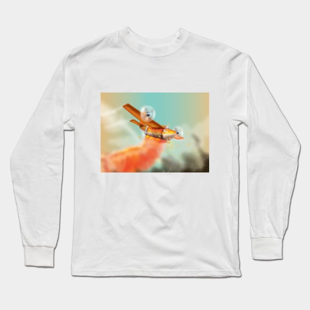 Fire Plane Long Sleeve T-Shirt by nickemporium1